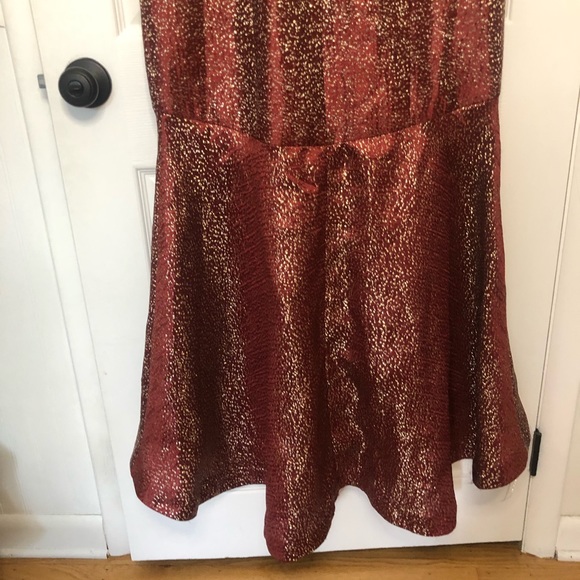 Anthropologie ML Monique Lhuillier Flounced Metallic Dress - Picture 11 of 16